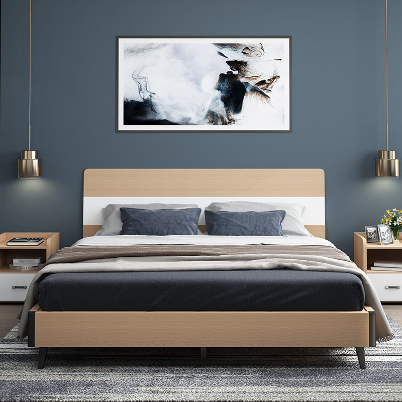 Modern Minimalist Small Apartment Master Bedroom Furniture Wedding Bed Hotel apartment B&B simple economical double bed