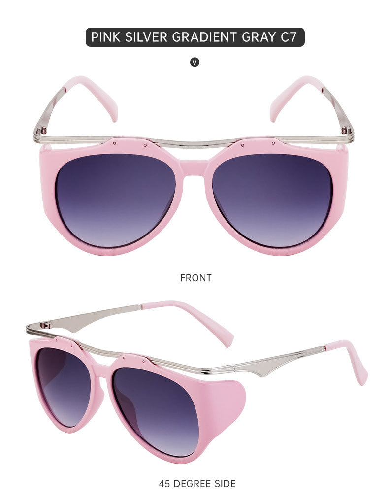 Europe and America INS Fashionable Sunglasses for Women, Irregular Cat Eye Sunglasses, Trendy Full Frame Sun Protection Glasses sunglasses