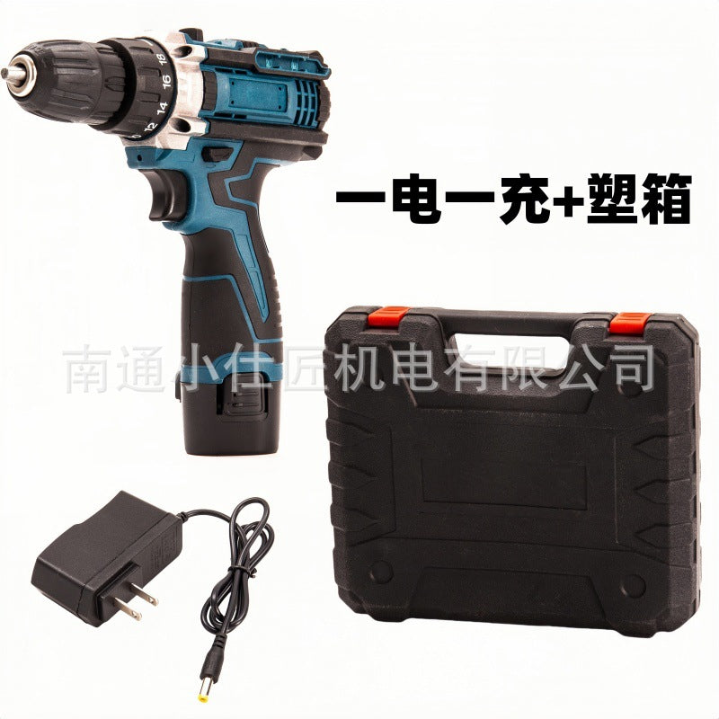 Cross-Border Foreign Trade Rechargeable Lithium Drill Household Portable Multi-Function Two-Speed Pistol Drill Electric Screwdriver Wholesale