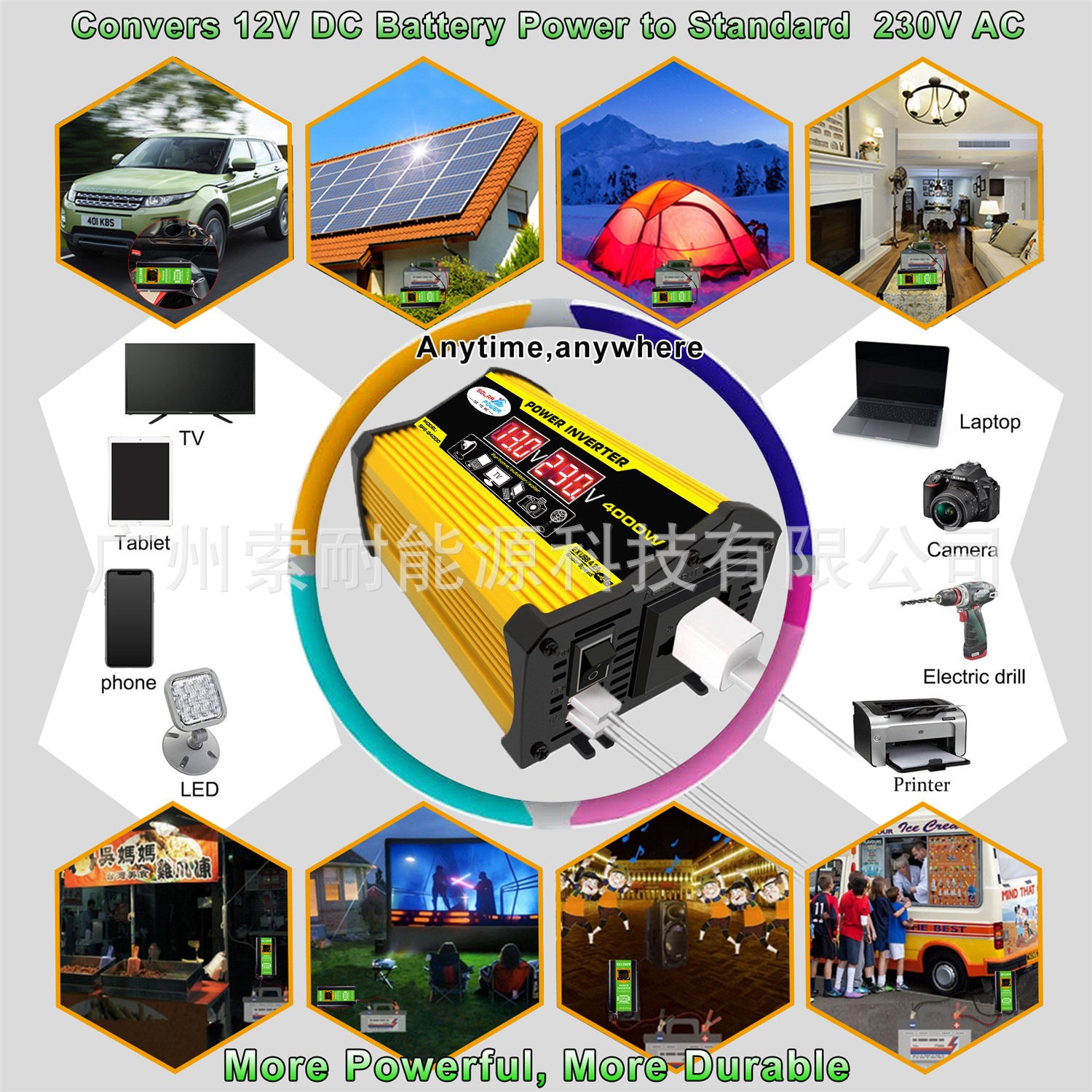 Vehicle Inverter300W 12V Turn110V 220V Voltage Display E-commerce power inverter