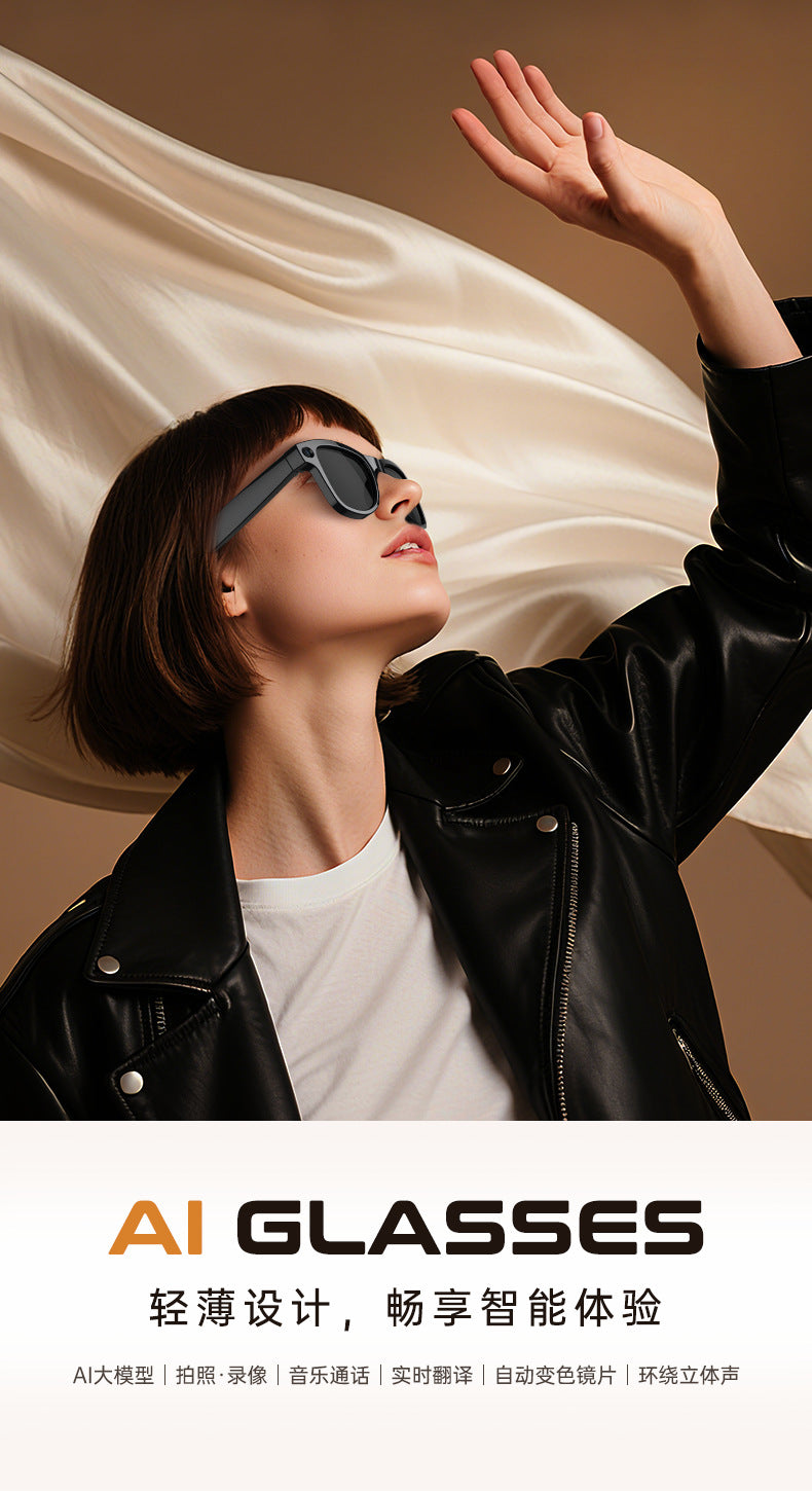 M02Smart Glasses80010000 Pixel Camera with Charging Case and Image Stabilization for Video Recording Ai Real-Time Translation32GB Memory