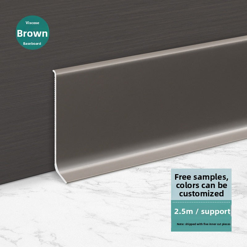 Aluminum alloy self-adhesive skirting board in cream style6cm Diamond-patterned white skirting line8Centimeter skin white metal baseboard