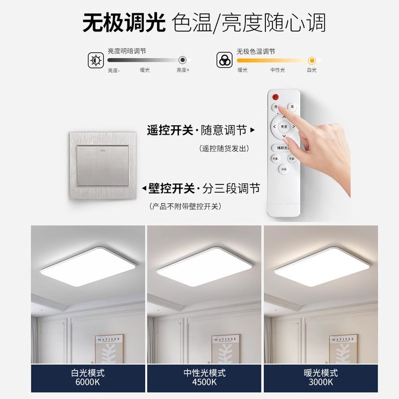 Zhongshan Full Spectrum Eye Protection Living Room Lamp Seamless Ceiling Light Modern Simple Elegant Lighting Three-Color Whole House Combination