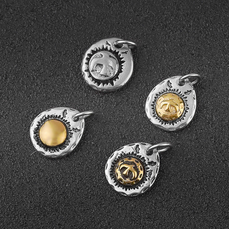 New Stainless Steel Necklace Accessories Japanese Takahashi Goro Cross Wheel Disc Chain Titanium Steel Eagle Hook Taijiao Chain