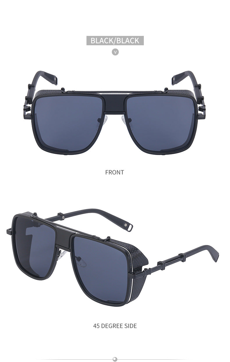 European and American Steampunk Sunglasses for Men, UV Protection, Full Coverage, Sunscreen Sunglasses for Women, Trendy Wholesale Glasses