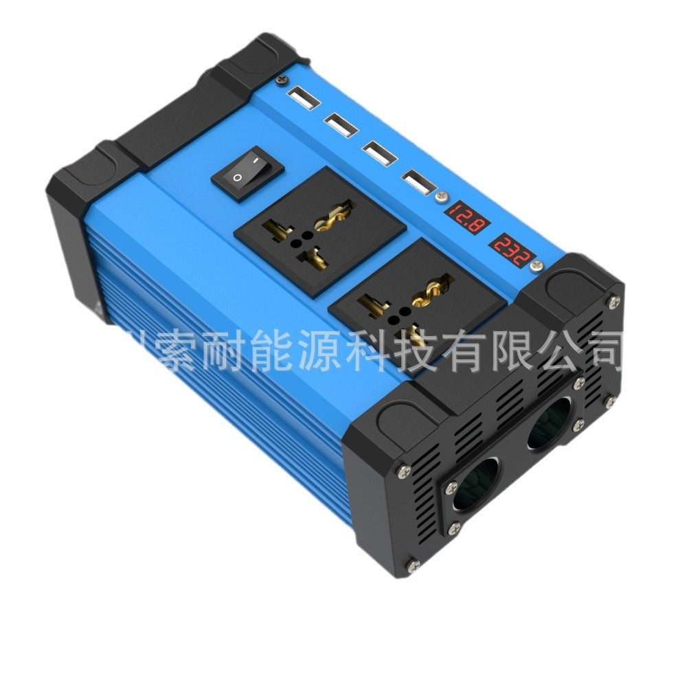 Car Adapter Small Electrical Device300W/500W Inverter12V Turn110V/220V 4个USB Mouth2Socket