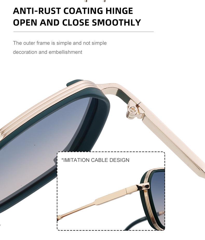2025New European and American Fashion Square Frame Sunglasses for Men, Simple and Stylish Wholesale Sunglasses for Men sunglasses
