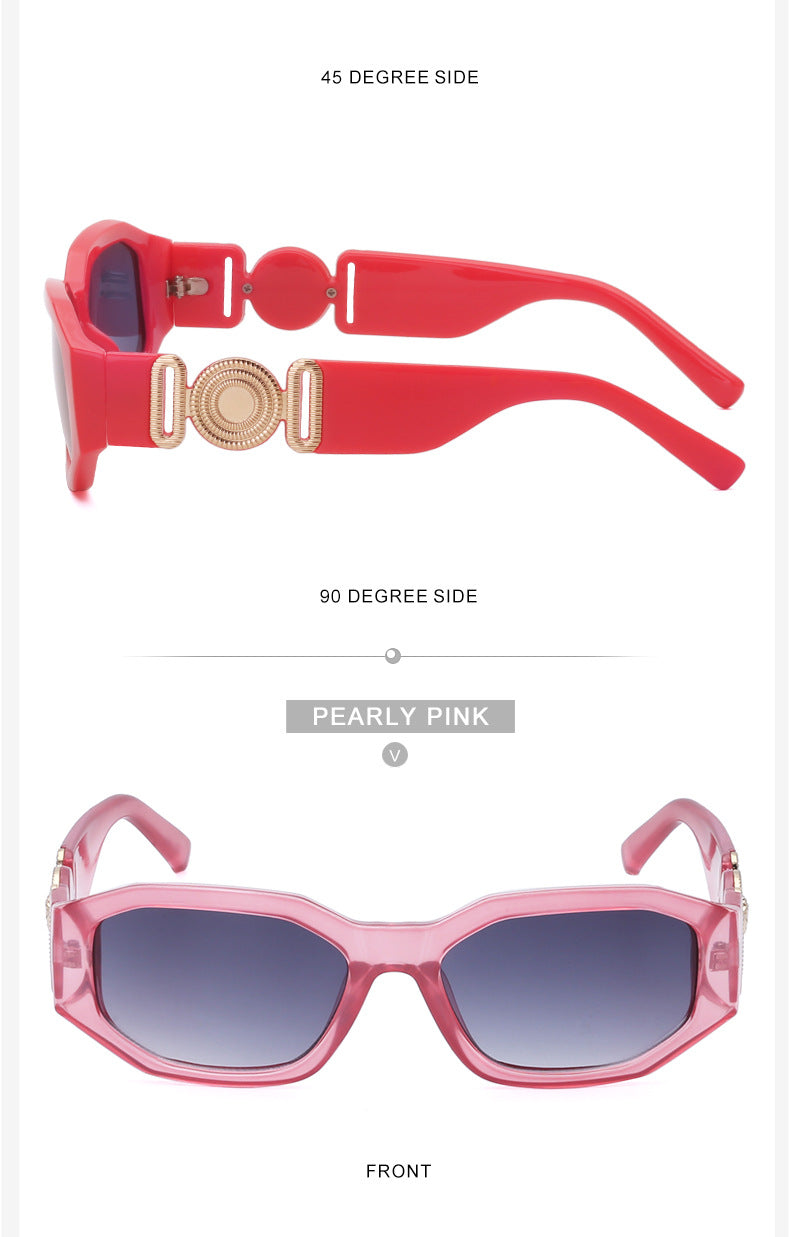 2025New Small Square Frame Sunglasses European and American Trendy Head-Shaped Polygonal Glasses Small Frame Sunglasses for Men