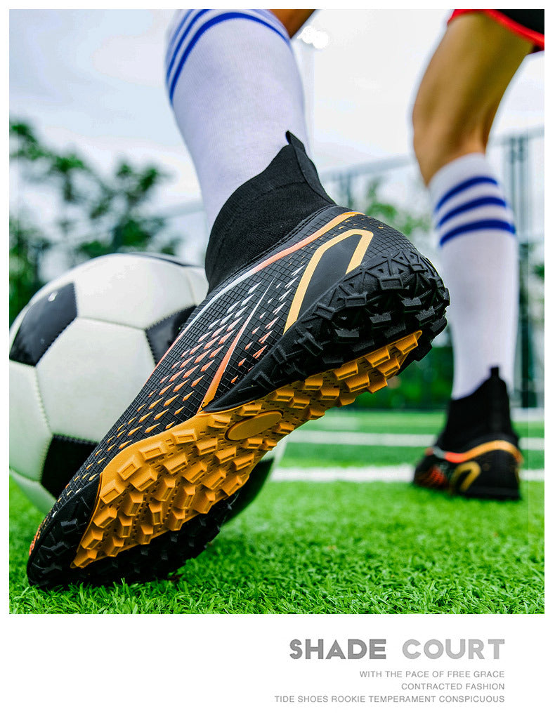 New football shoes for men and women AG Long Spike gold Competition Student Training Shoes Artificial Turf TF Wholesale of Broken Nails