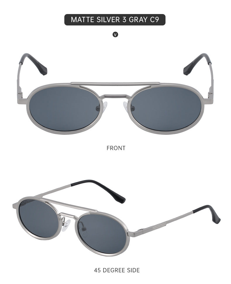 2025New European and American Retro Oval Frame Sunglasses for Men with High-end Spring Sunglasses for Women sunglasses