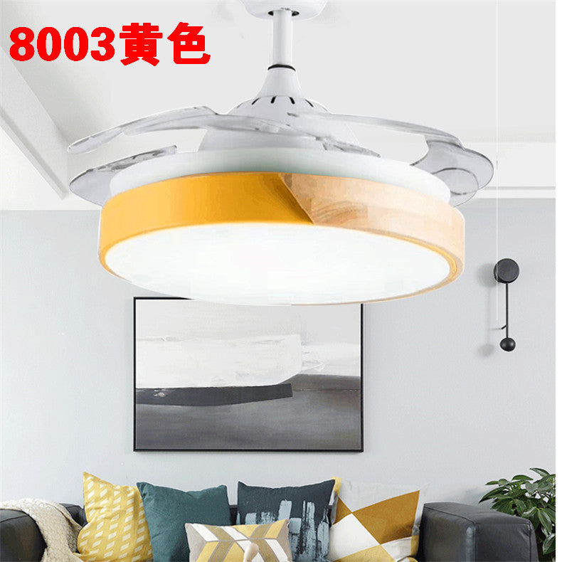 Invisible Fan Light Remote Control led Fan Chandelier Home Electric Fan Lamp scandinavian Iron Restaurant Lamp Crystal Ceiling Fan Lamp