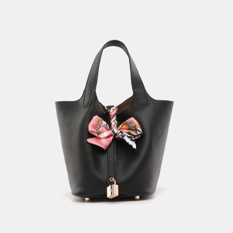 European and American Large Capacity Handbag Classic Fashion Women's Bag Niche Versatile Trendy Lychee Pattern Basket Shoulder Crossbody Bag