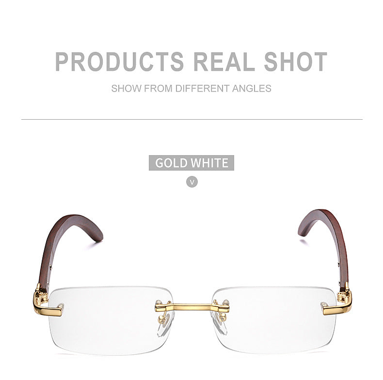 Fashion Sunglasses for Men New Frameless Wooden Leg Slingshot Sunglasses Optical Frame sunglasses
