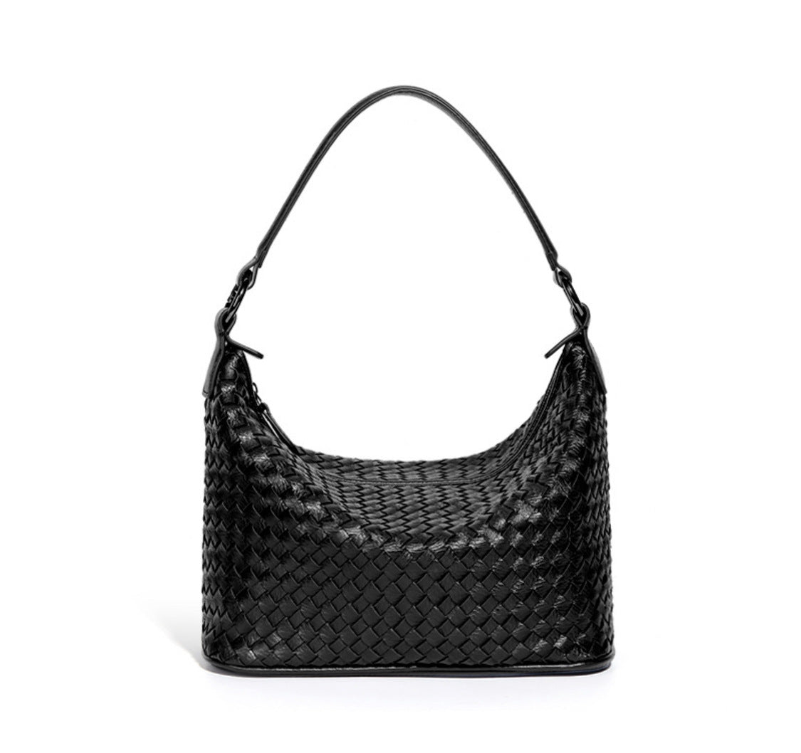 New Simple Basket Bag for Women, Single Shoulder Bag, Underarm Bag, Versatile Handwoven Design, Large Capacity Women's Bag