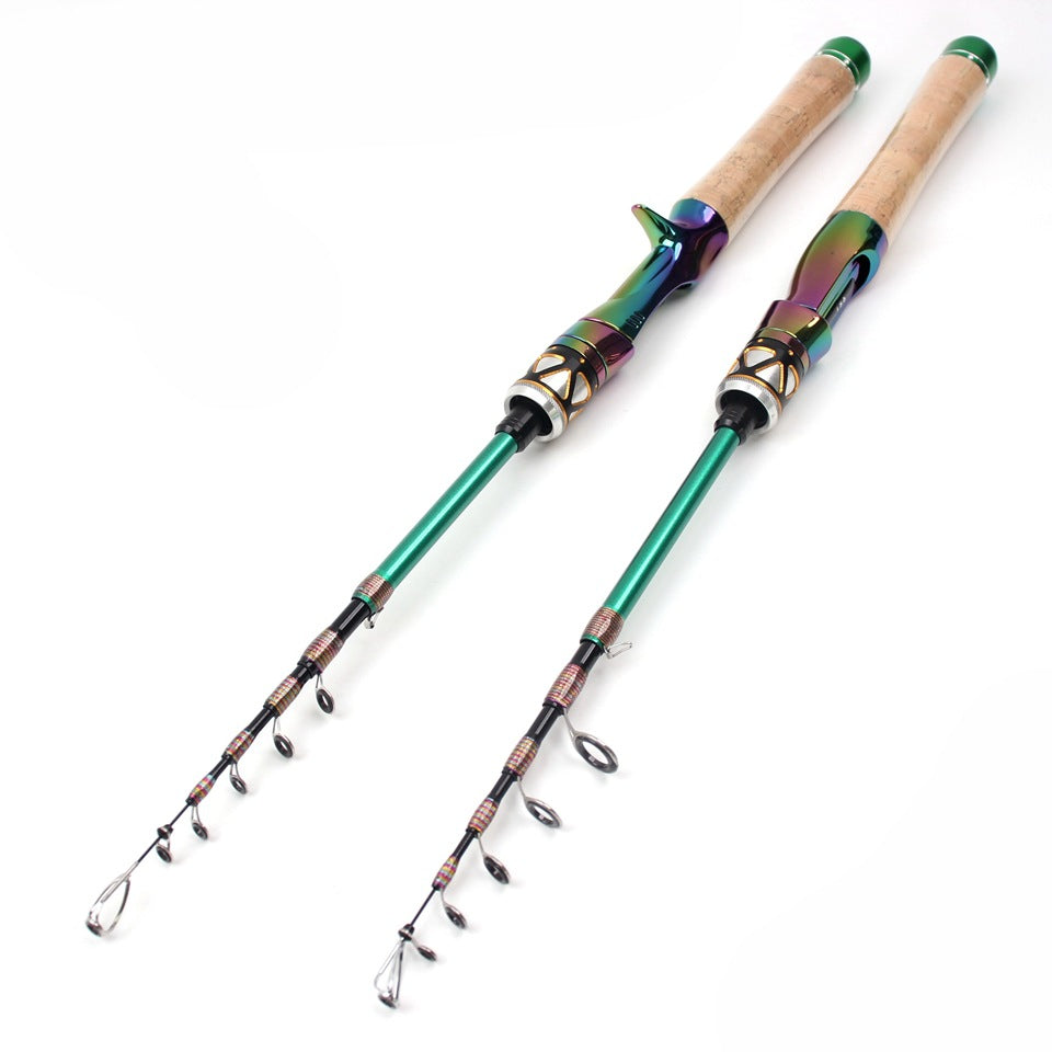 Ultra-short Carbon Fiber Shrink UL Portable Lure Rod Electroplated Telescopic Stream Lure Rod