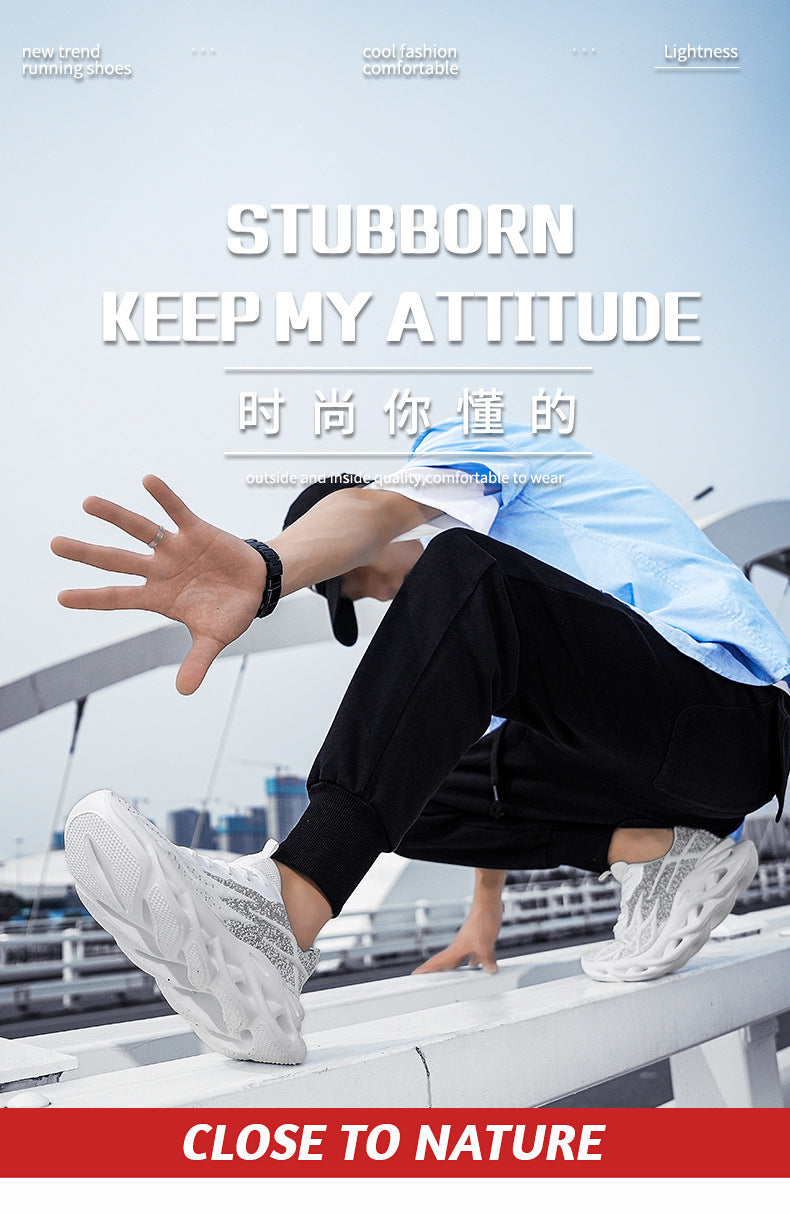 Summer Flyknit Breathable Running Shoes Braided Sole Casual Sports Shoes Men's Lightweight Trendy Shoes Professional Racing Running Shoes