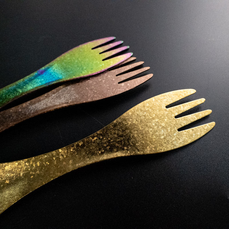 Pure Titanium Multifunctional Spoon Fork Ice Flower Camping Outdoor Crystal Fork Household Lightweight Spoon Creative High-Value Colorful