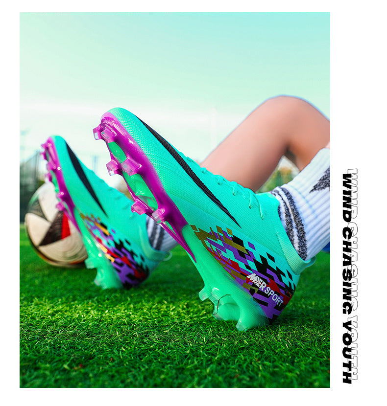 New Large Size Long Spike Football Shoes Low Top Youth Competition Training Student Football Sports Shoes