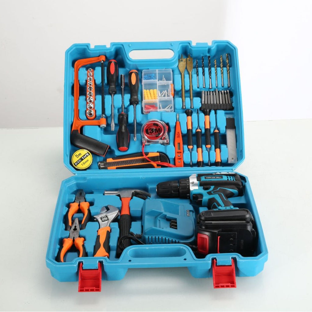 Wholesale Cordless Drill Rechargeable Lithium Drill Multi-Functional Household Portable Electric Screwdriver Set