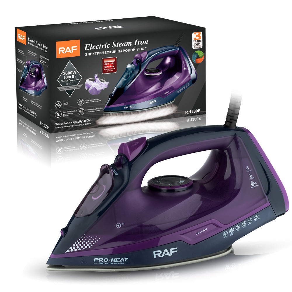 RAF European Standard Household Steam Electric Iron2600W Handheld Small Portable Clothes Ironing Machine