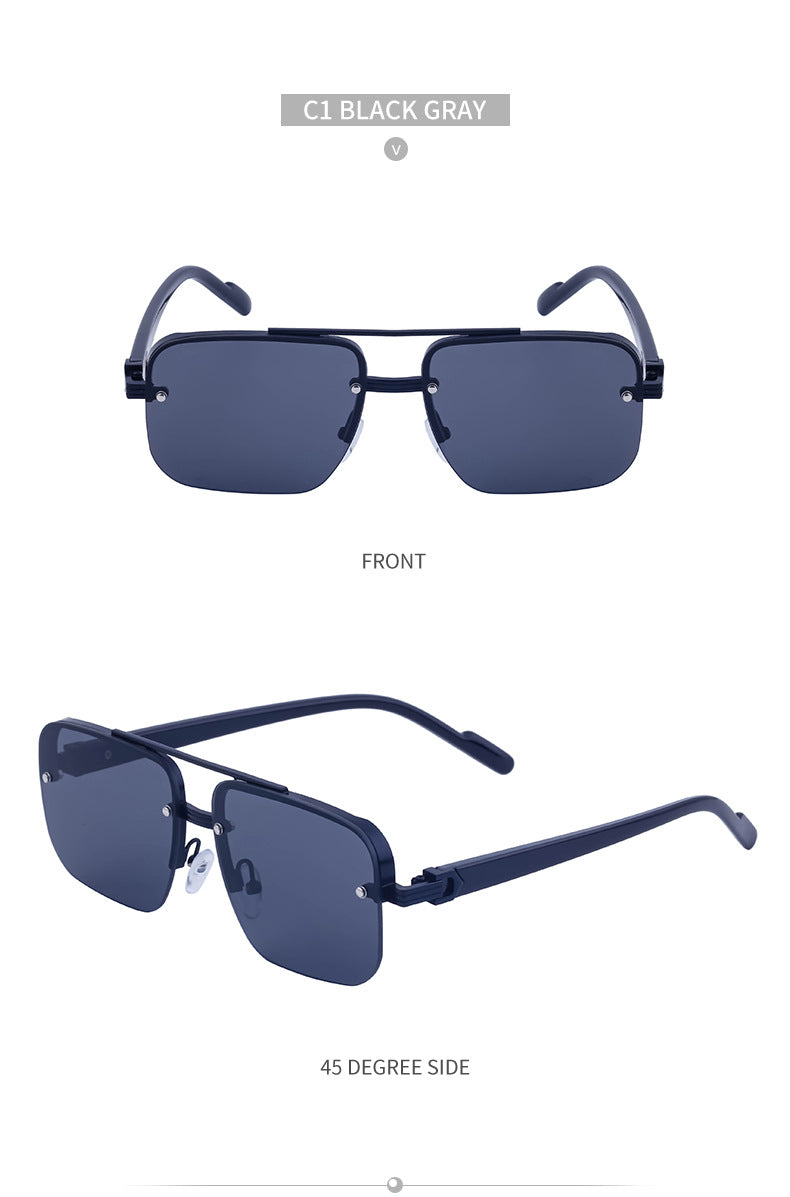 2025New Fashion Half-Frame Cut Edge Sunglasses for Women, High-End Driving Sunglasses for Men, Wholesale Glasses