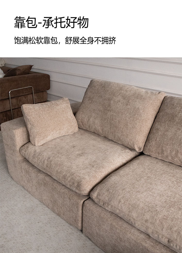 Export Fabric Sofa Module Small Apartment Living Room Two or Three Seater Straight Row Retro Compressed Sofa