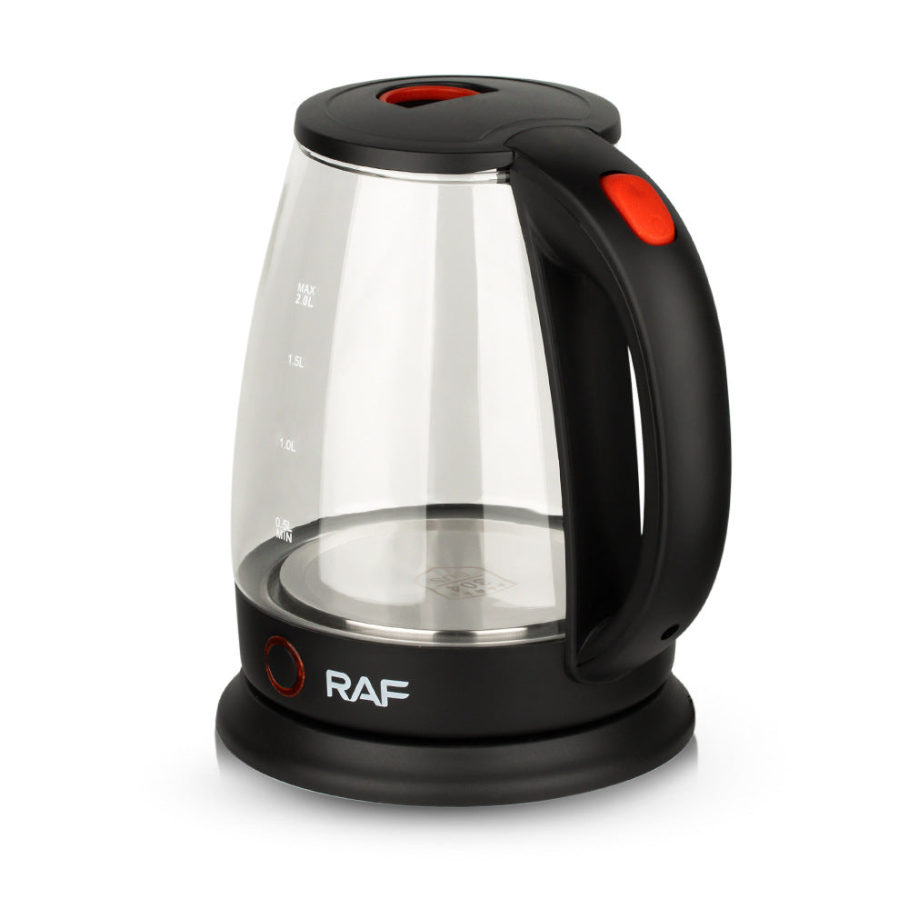 RAF European Standard Household Electric Kettle Automatic Power-Off Anti-Dry Boiling Glass Kettle with Visible Water Level for Home Use2L