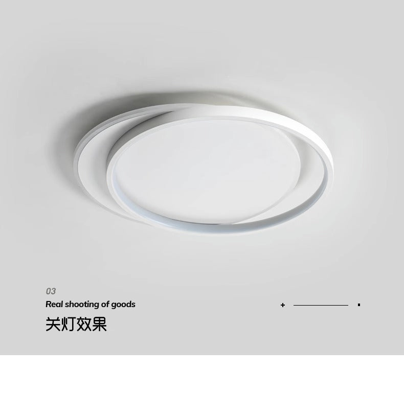 Nordic Bedroom Ceiling Light Modern Simple Creative Double Circle Master Bedroom Room Lighting Design Water Ripple Ceiling Light