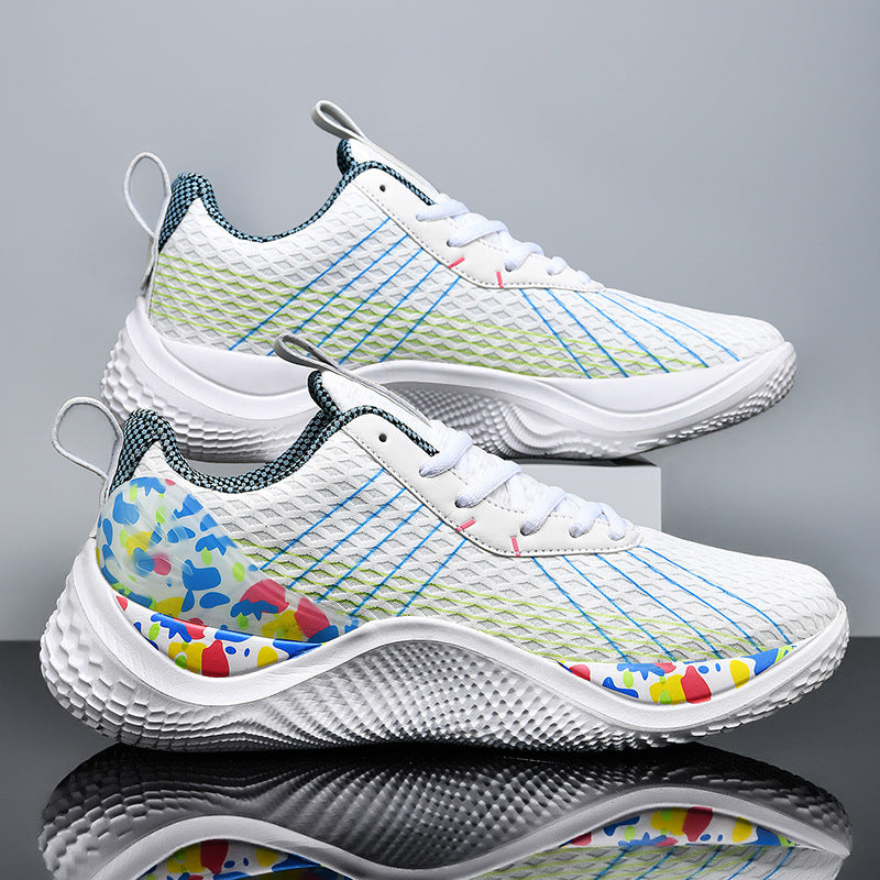 2025Spring and Summer New Basketball Shoes for Men and Women, Breathable Low-top Sports Shoes for Big Kids, Teenagers, and Students, Practical Training Sneakers