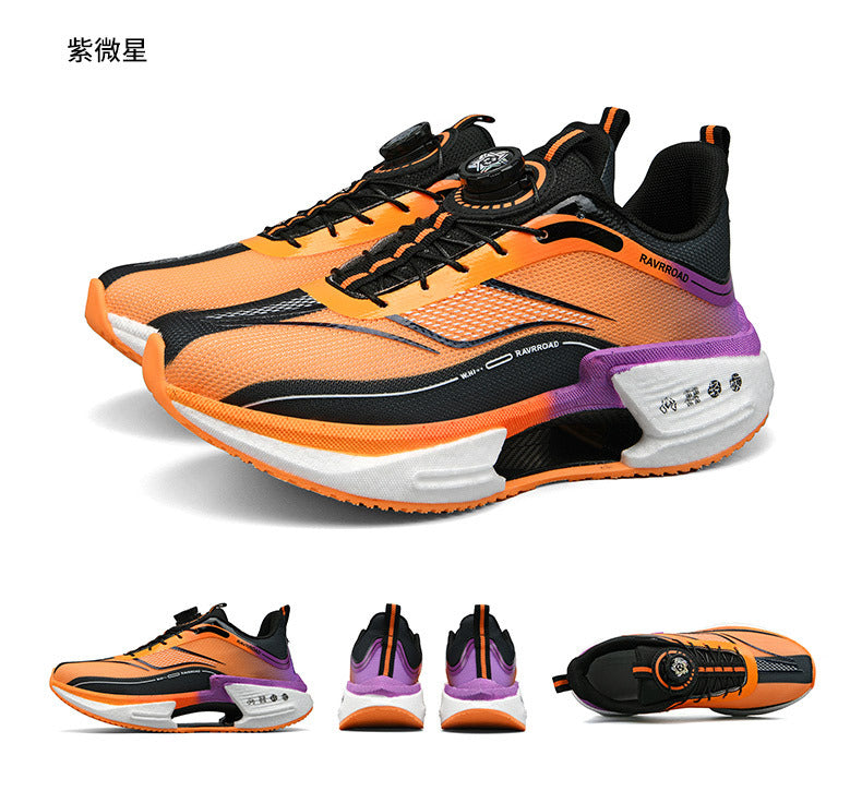 2025New Hollow Popcorn Carbon Plate Soft Sole Running Shoes for Men Training Combat High Elastic Shock Absorption Breathable Sports Shoes