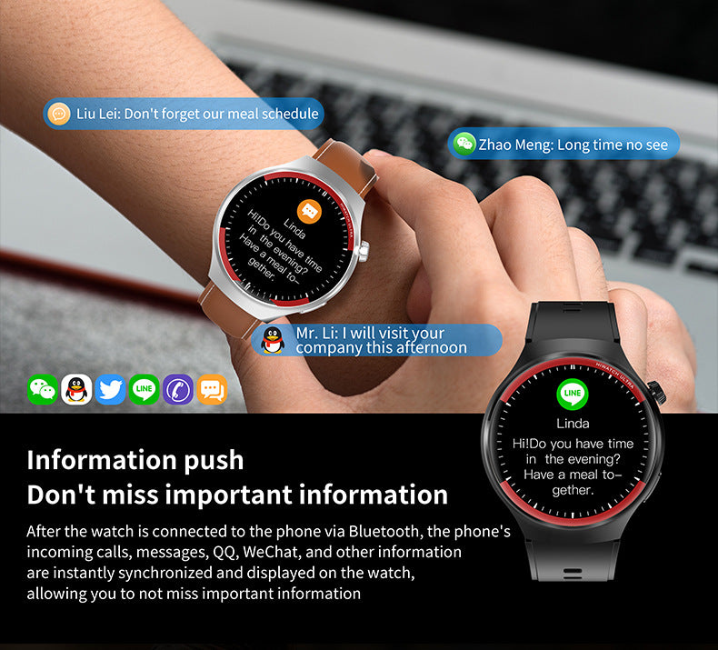 Watch4 Pro+Smart Watch1.52inch Bluetooth Call Heart Rate Blood Oxygen Message Reminder Sports Watch