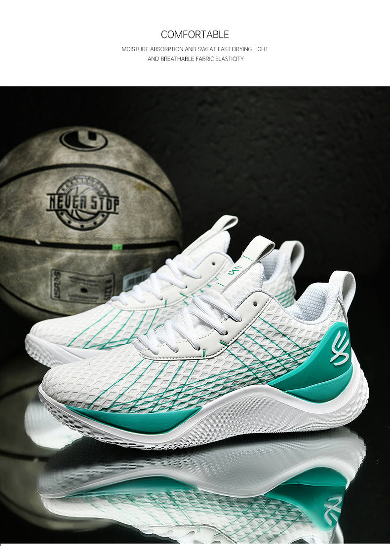 2025Spring and Summer New Basketball Shoes for Men and Women, Breathable Low-top Sports Shoes for Big Kids, Teenagers, and Students, Practical Training Sneakers