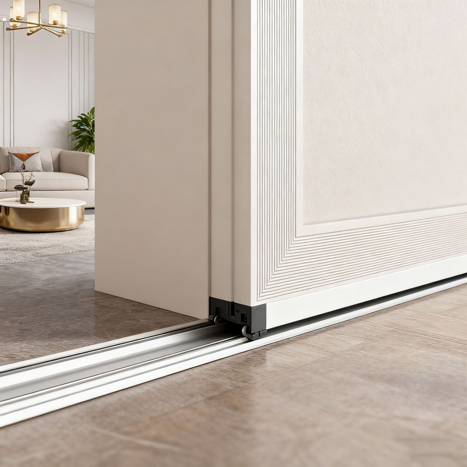 Aluminum Alloy Sliding Invisible Partition Door Curtain for Living Room, Kitchen, Bathroom, Bedroom, Balcony, Custom Made by Manufacturer