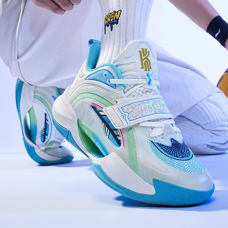 Summer Trendy Fashion Breathable Comfortable Sports Men's Shoes Youth High Elastic Practical Wear-resistant Rubber Sole Basketball Shoes