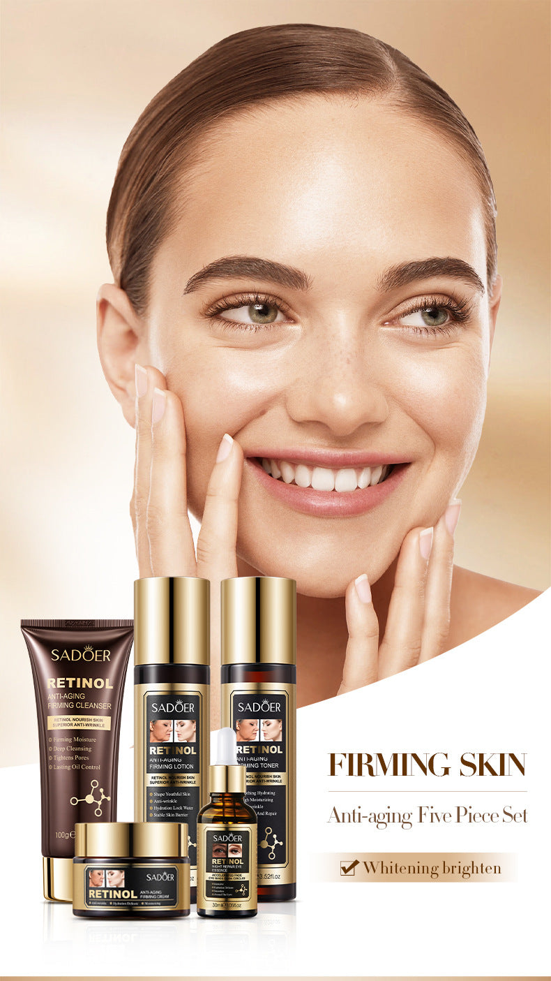 Retinol Skincare Set SADOER Anti-wrinkle, hydrating, moisturizing five-piece set for  foreign trade wholesale