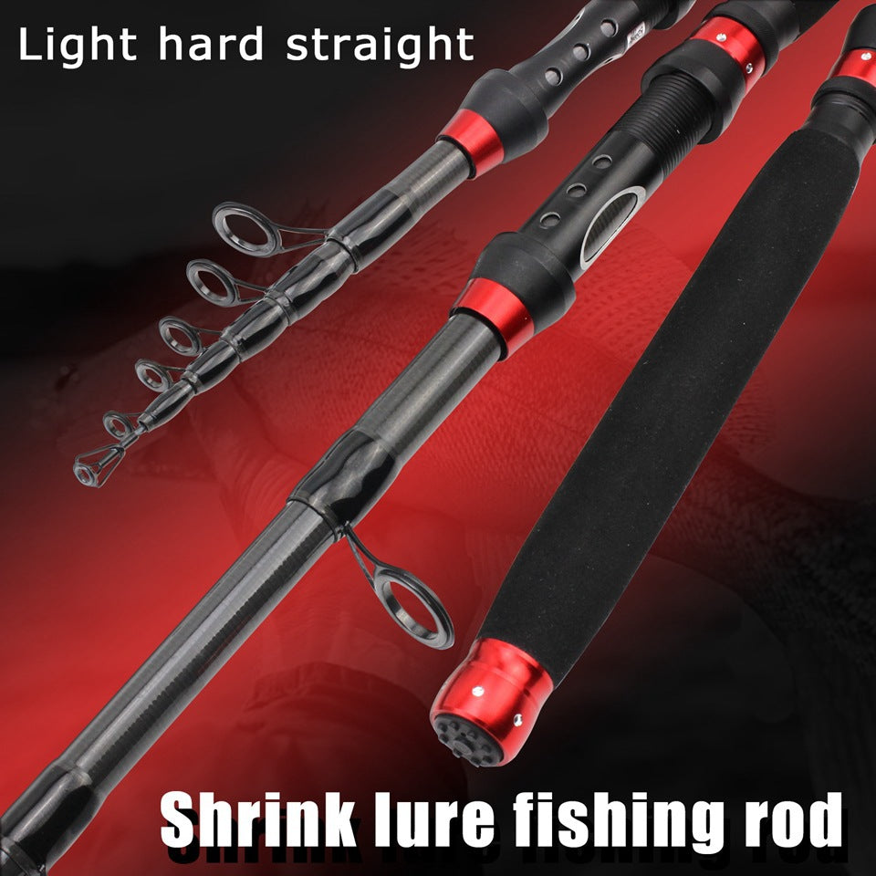 Ultra Short Ultra Light Retractable Lure Rod Small Sea Rod Rock Fishing Boat Fishing Rod Extended Handle European and American Fishing Gear