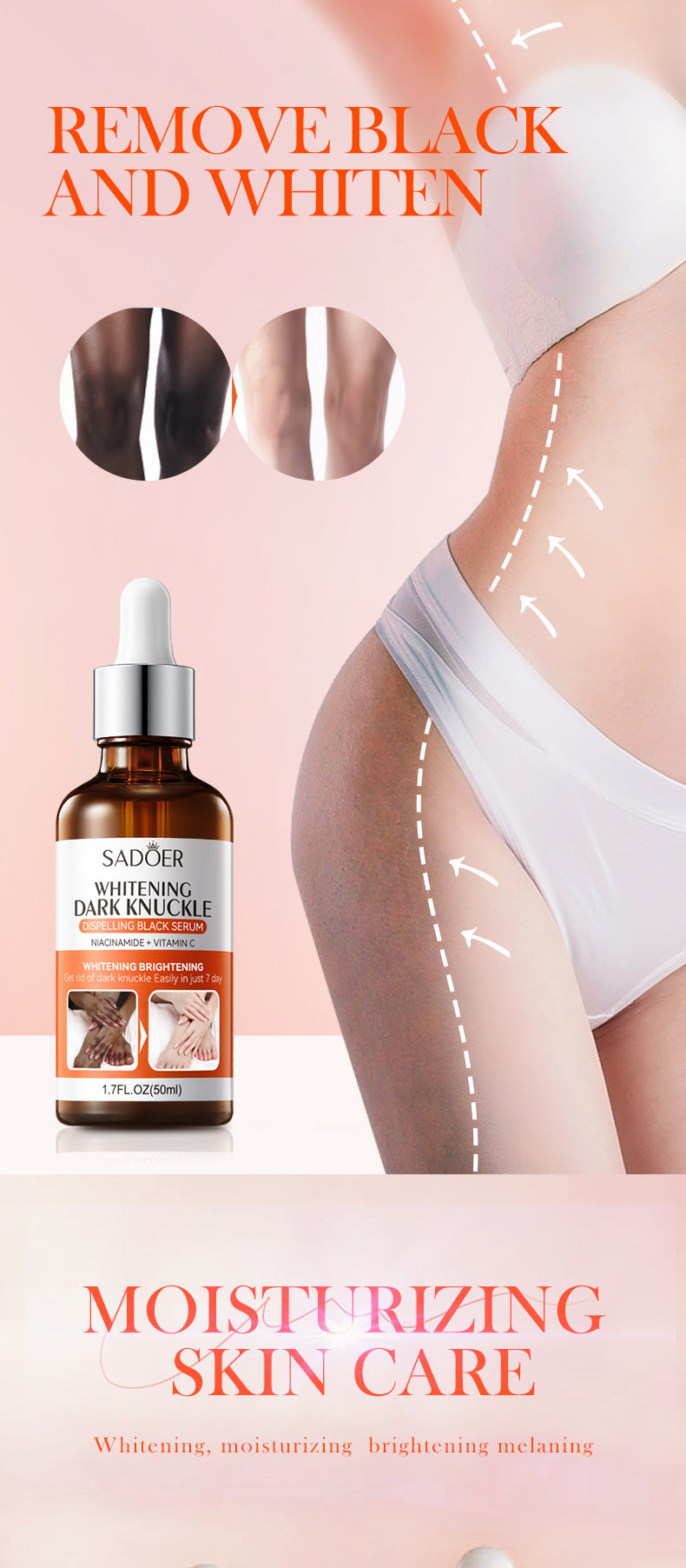 Full English Joint Whitening and Dark Spot Removal Serum50ml SADOER Enhance Beauty Whitening Body  Wholesale