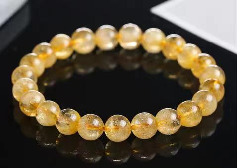 European and American Crystal Bracelet8MM Beaded Natural Stone White Pine Malachite Colorful Elastic Bracelet