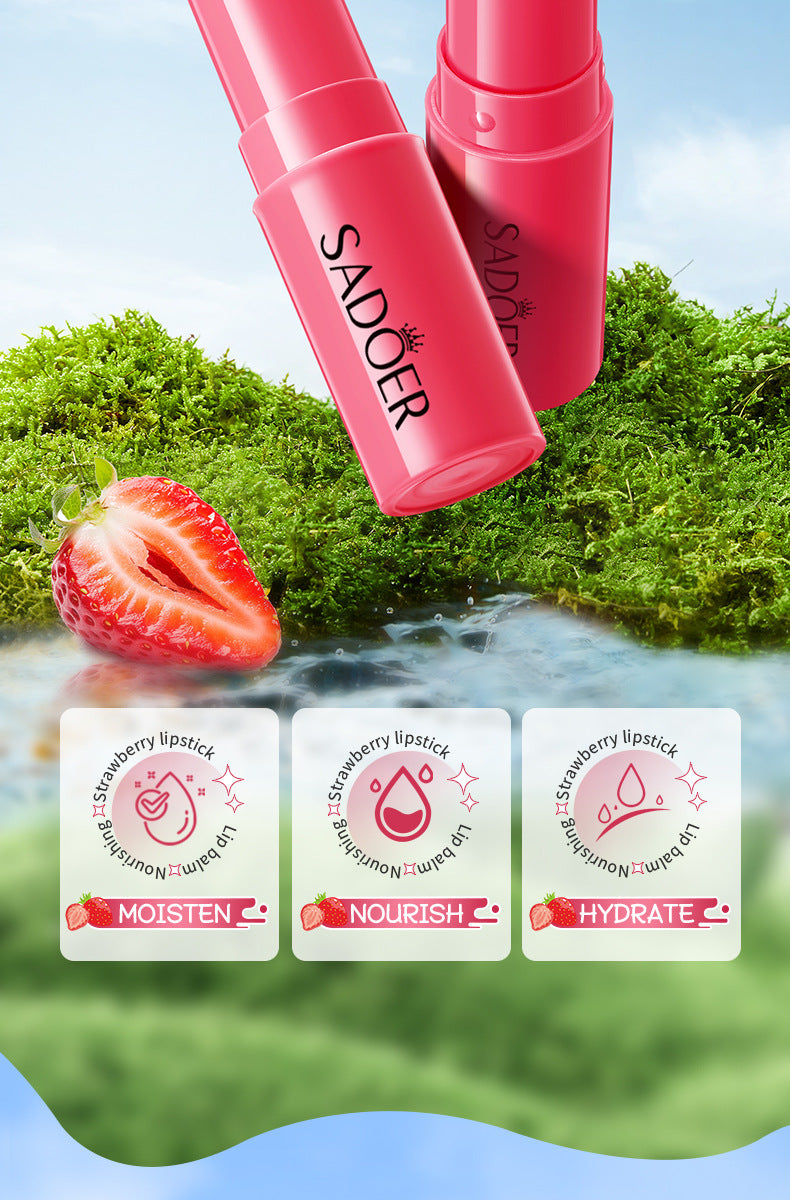 Full English Fruit Filled Temperature Changing Lip Balm SADOER Hydrating Moisturizing Temperature Changing Lip Balm for Foreign Trade