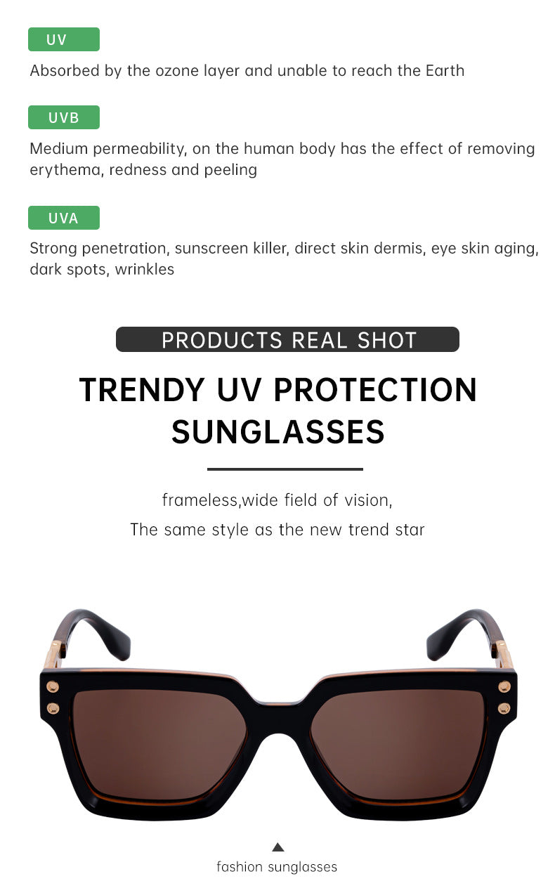 2025New European and American Style Square Frame Sunglasses for Men High-end Sun Protection Sunglasses Men's Trend Wholesale sunglasses