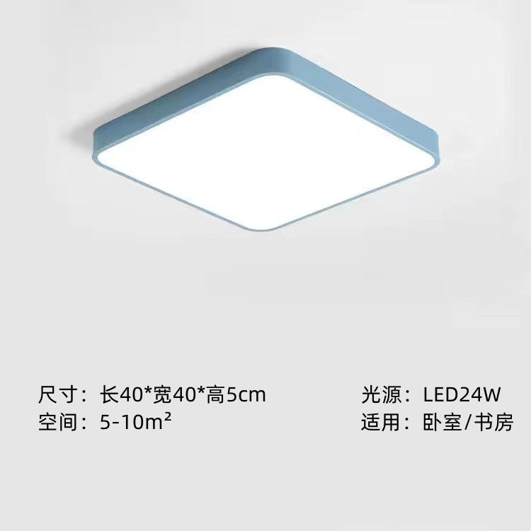 Home Living Room Lamp Rectangular Creative Macaron Ceiling Lamp Room Lamp Modern Simple Iron Art led Bedroom light