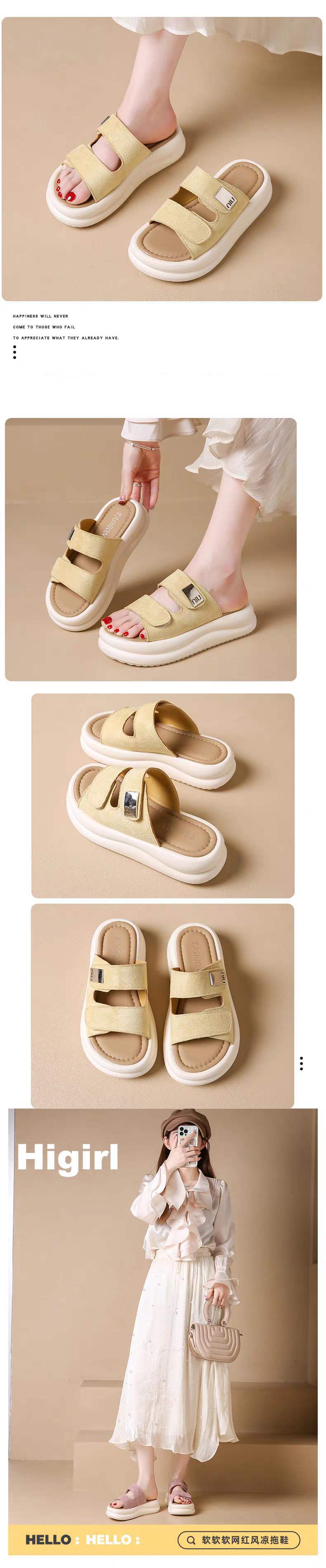 Women's Casual Flat Slippers2025Summer New Soft Sole Comfortable Mom Shoes Maternity Sandals