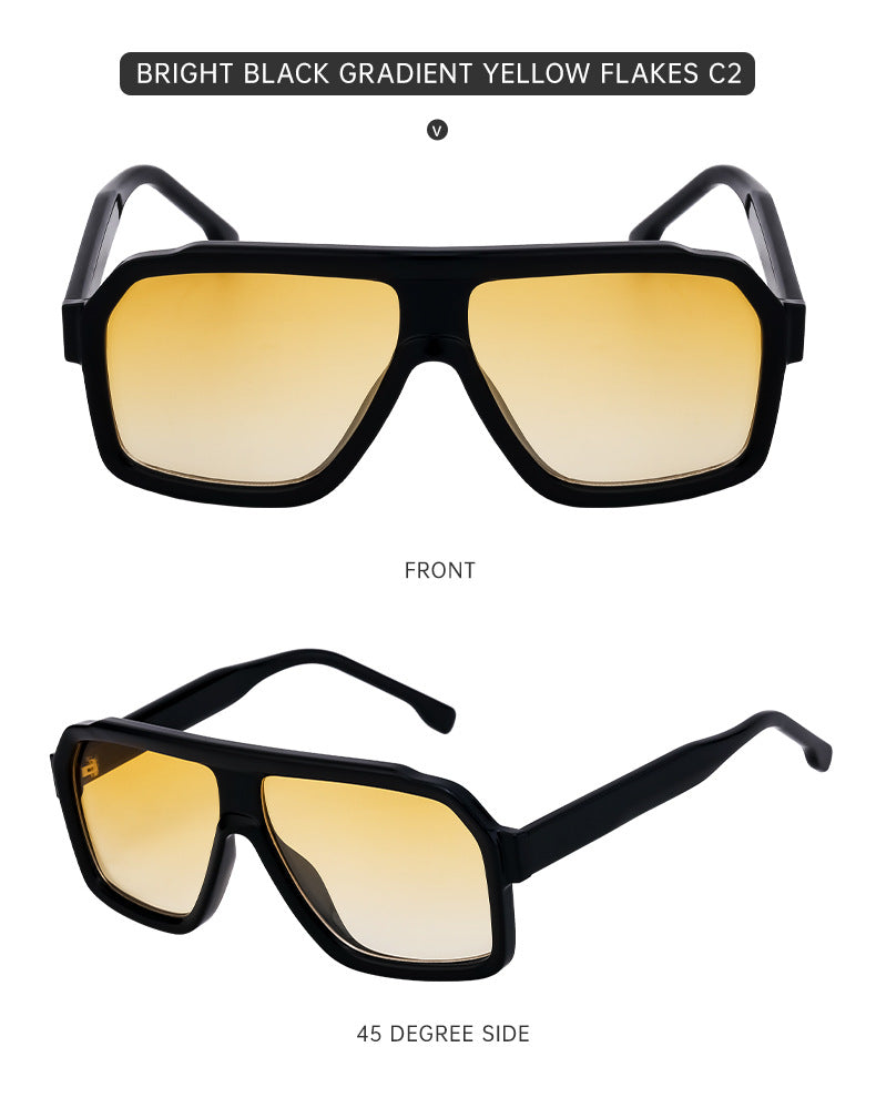 European and American Fashion Square Frame Sunglasses for Men Driving Special Propionic Acid Insert Pin Temple Sunglasses Men's Glasses shades