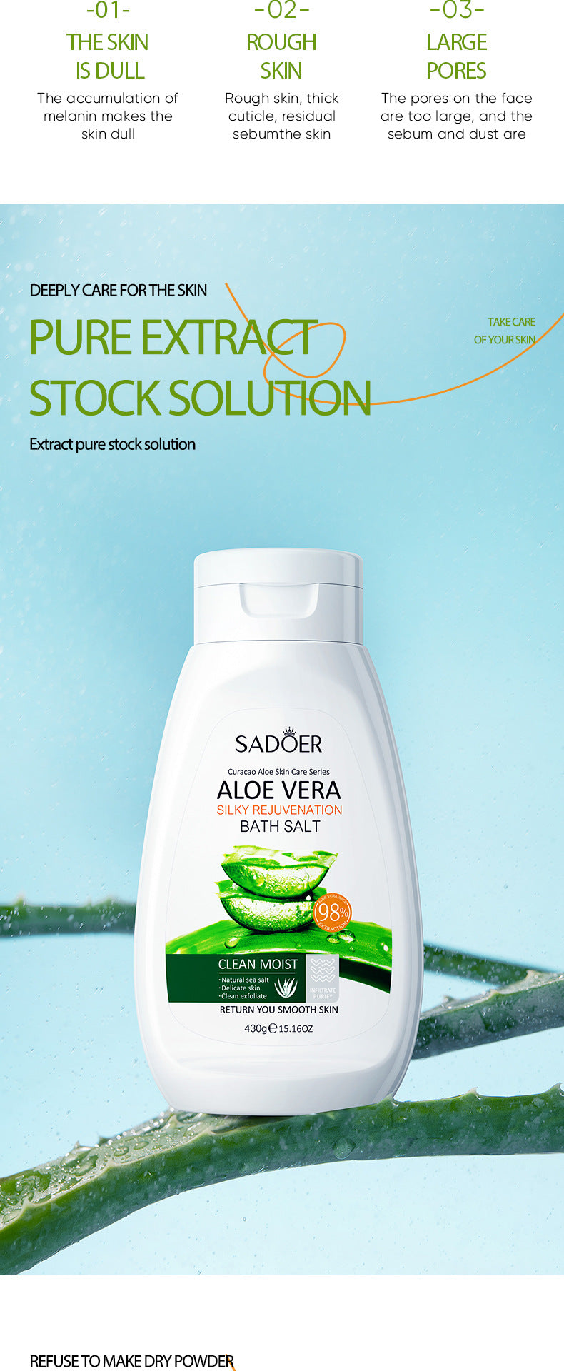 Full English Bath Salts430gSADOER Aloe Vera Milk Cleansing and Rejuvenating Body Scrub  Wholesale