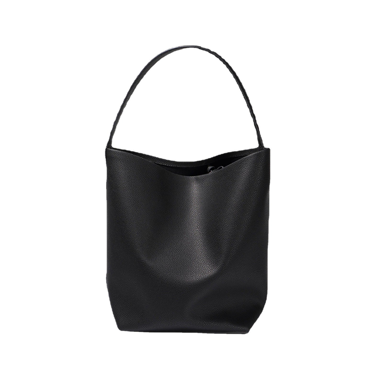 New Large Capacity Genuine Leather Row Bucket Bag Tote Underarm Bag Women's Casual Handheld Single Shoulder Cowhide Bag