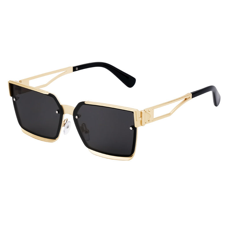European and American Retro Punk Style Square Frame Sunglasses for Women Outdoor Sunshade Sunglasses for Men High-end Glasses Wholesale