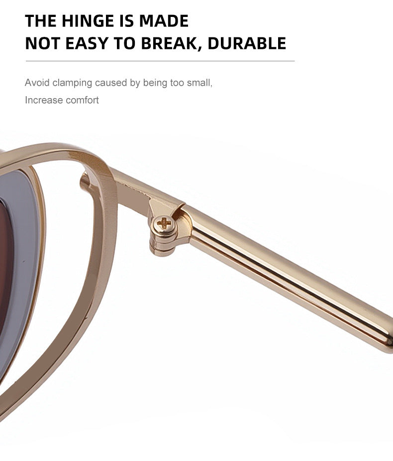 2025New Men's Sunglasses High-End Oval European and American Retro High-Grade Sunglasses for Men Driving