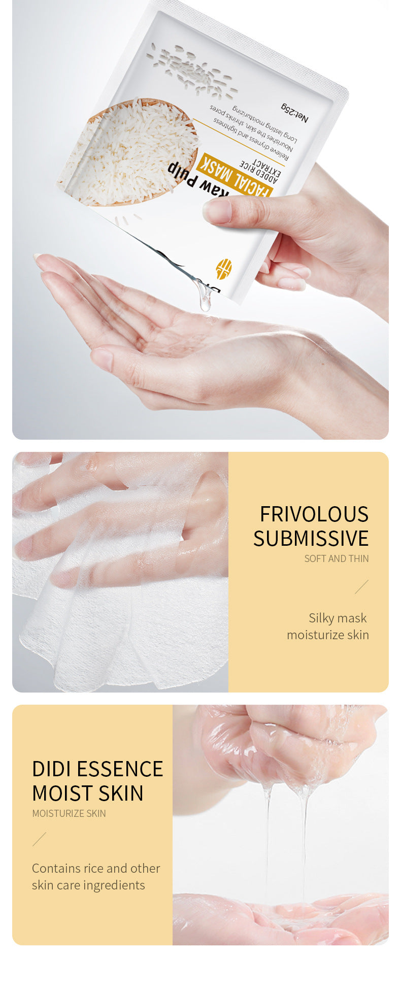 Full English Mask25gBIOAOUA Rice Honey Hydrating Moisturizing Tablets Pack  Wholesale OBO