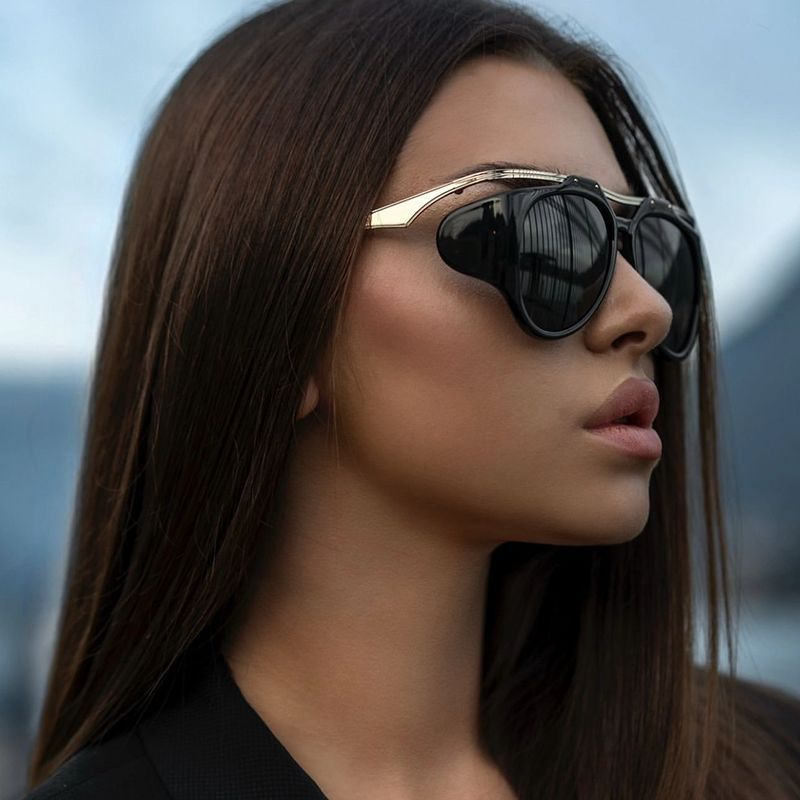 Europe and America INS Fashionable Sunglasses for Women, Irregular Cat Eye Sunglasses, Trendy Full Frame Sun Protection Glasses sunglasses