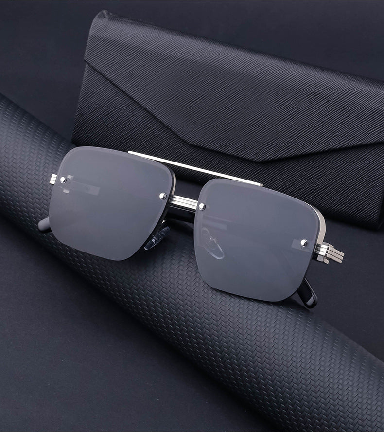 2025New Fashion Half-Frame Cut Edge Sunglasses for Women, High-End Driving Sunglasses for Men, Wholesale Glasses